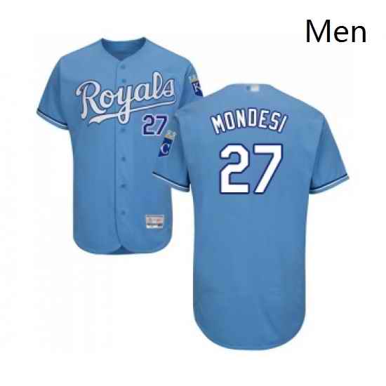 Mens Kansas City Royals 27 Raul Mondesi Light Blue Alternate Flex Base Authentic Collection Baseball Jersey